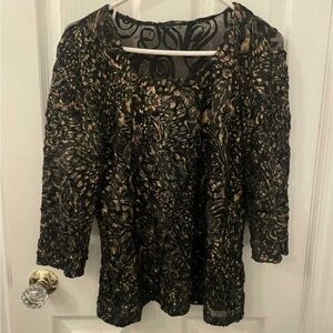 Elegant Black and Gold Women's Top